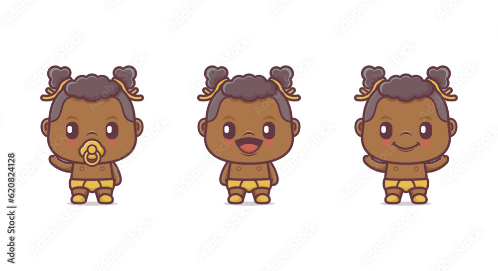 Cute Baby Girl Cartoon Character Vector Illustration Stock Vector Adobe Stock Cute Baby Girl Cartoon Character Vector Illustration Stock Vector Adobe Stock