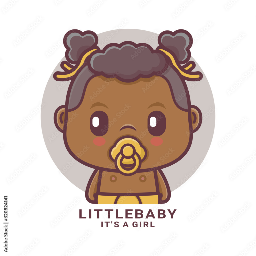 Cute Baby Girl Cartoon Character Vector Illustration Stock Vector Adobe Stock Cute Baby Girl Cartoon Character Vector Illustration Stock Vector Adobe Stock