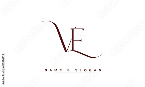 VE,  EV,  V,  E  Abstract  Letters  Logo  Monogram