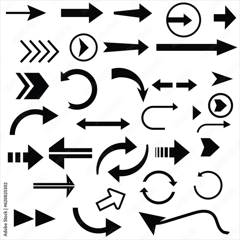 Doodle arrow set, collection of hand drawn elements Doodle arrow set, collection of hand drawn elements