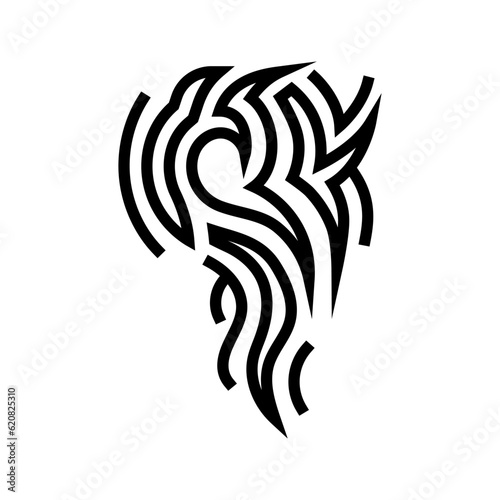 tribal tattoo art vintage line icon vector. tribal tattoo art vintage sign. isolated contour symbol black illustration