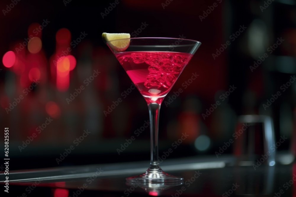 Cosmopolitan cocktail glass. Generate Ai