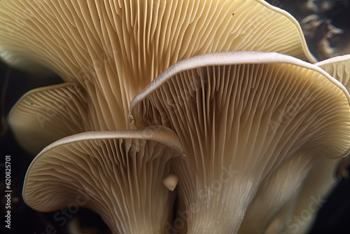 Abstract boletus mushroom. Big fungus with mushroom plates close up image. Generated AI.