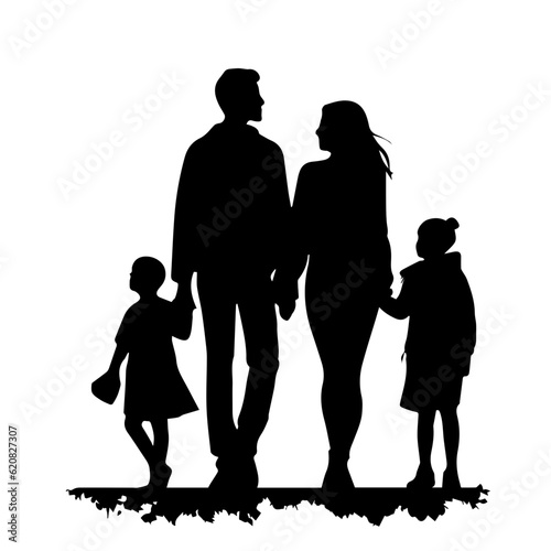 family silhouette illustration 