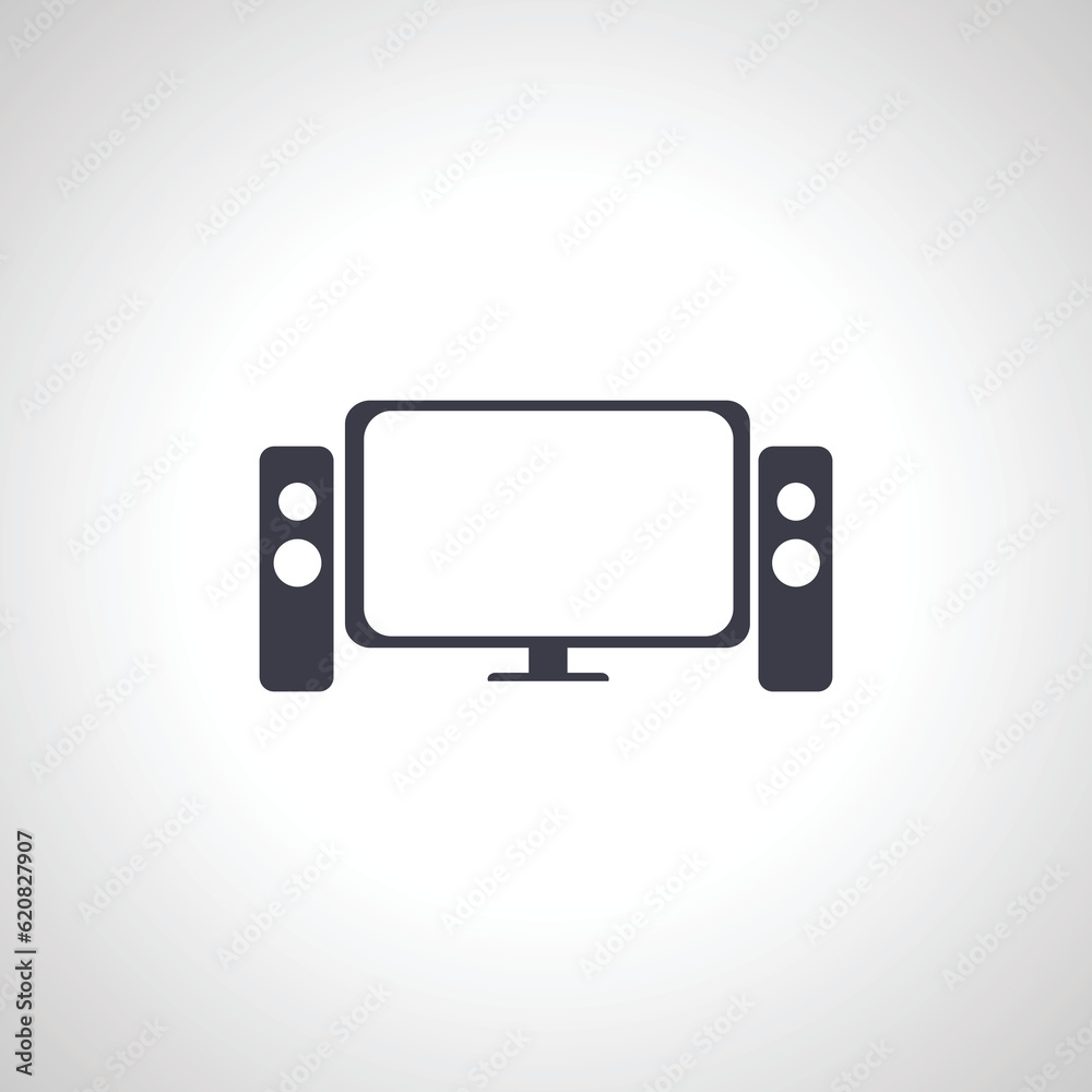 Home theater icon. TV set home theater icon. Home theater icon. TV set home theater icon.