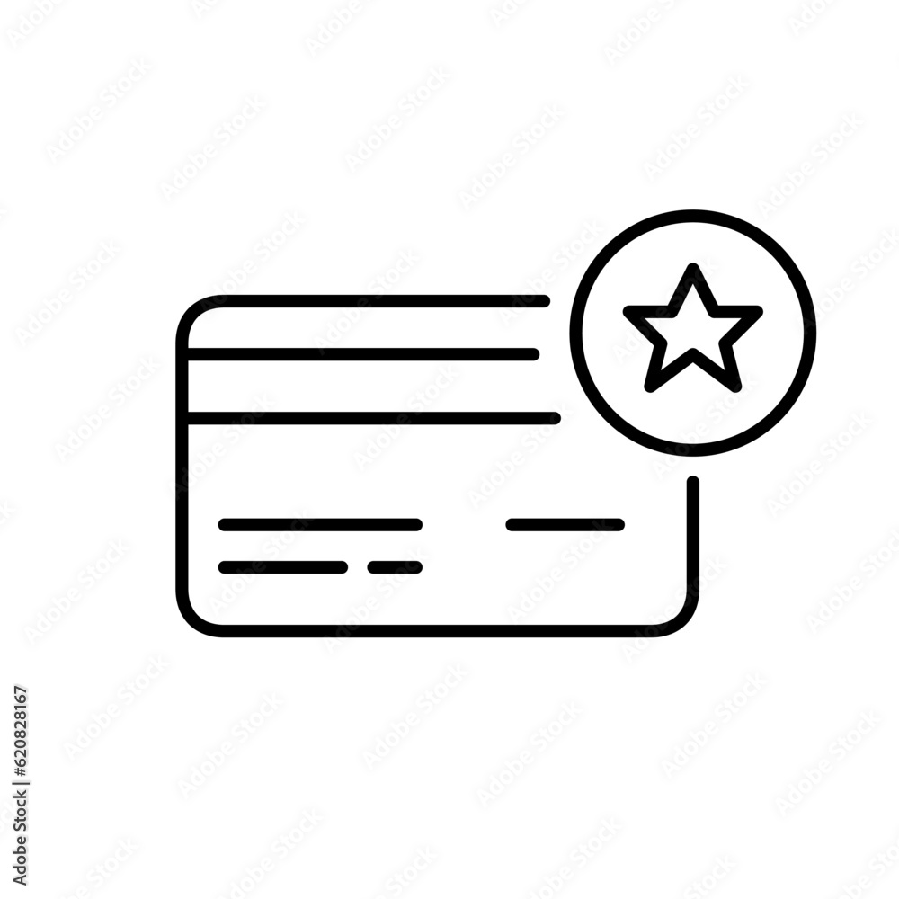 Customer loyalty program member card. Bonus points rewards. Pixel perfect, editable stroke icon Customer loyalty program member card. Bonus points rewards. Pixel perfect, editable stroke icon