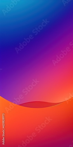Modern Mobile Phone Wallpaper. Two tone orange and purple  blue gradient. Nature illusion. Earth  desert  sun  blue sky. Sunset Sky background.Sunrise with orange  pink and blue. Generative AI