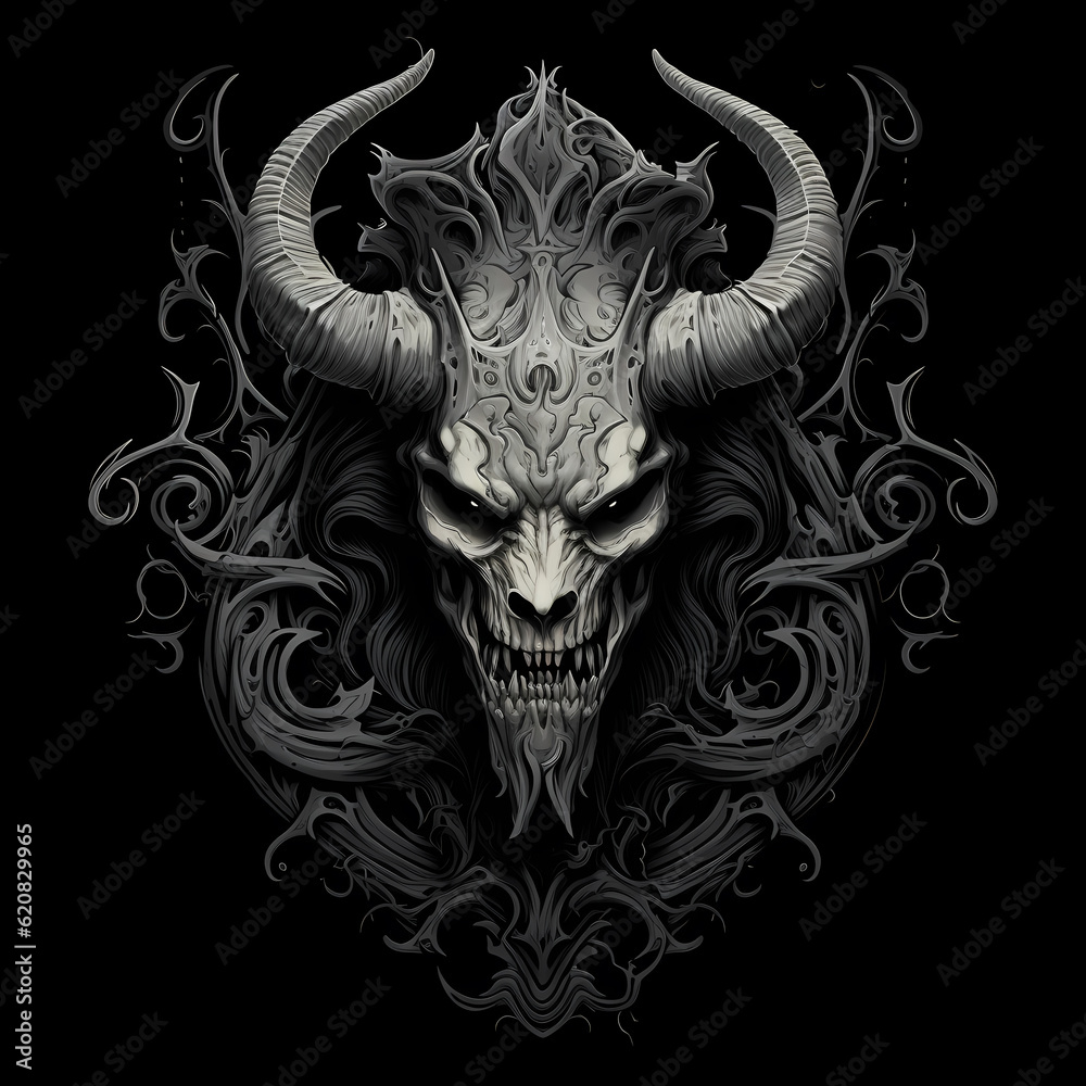 Angry Skull demon Illustration