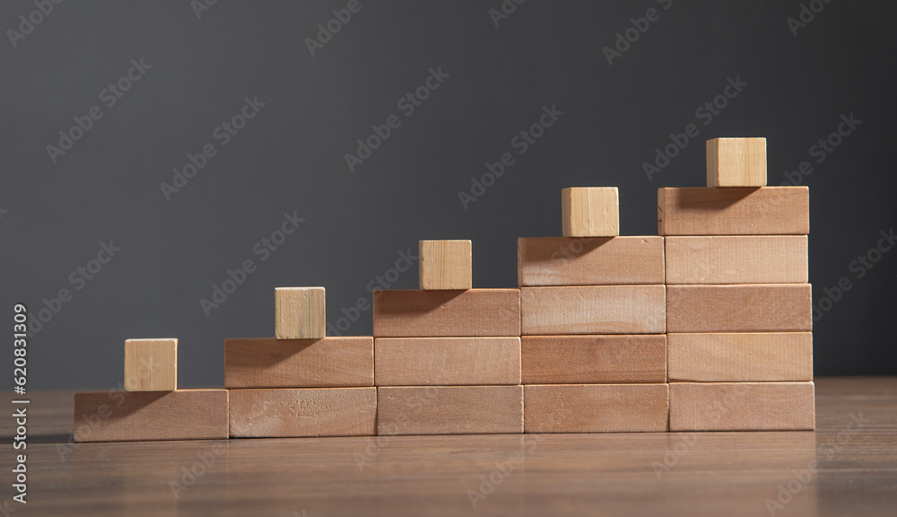Empty wooden cubes on the table. Empty wooden cubes on the table.