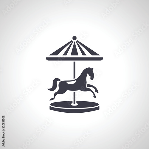 child attraction icon. horse carnival ride icon