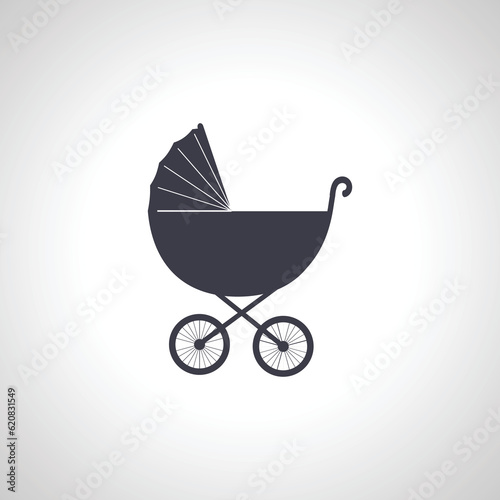 Baby Pram Carriage icon. stroller baby icon.