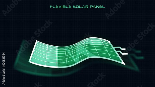 Thin-film solar cell. Flexible pv panels. Flexible Monocrystalline Solar Panel.  photo