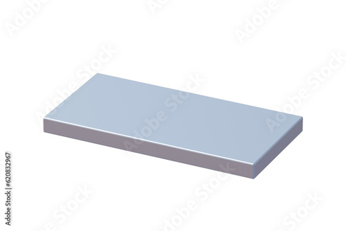 Rectangular neodymium magnet isolated on white background. 3d render