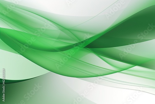 Abstract wave background. Illustration. Can be used for advertising, presentation, web background. Green colored waves. Generative AI