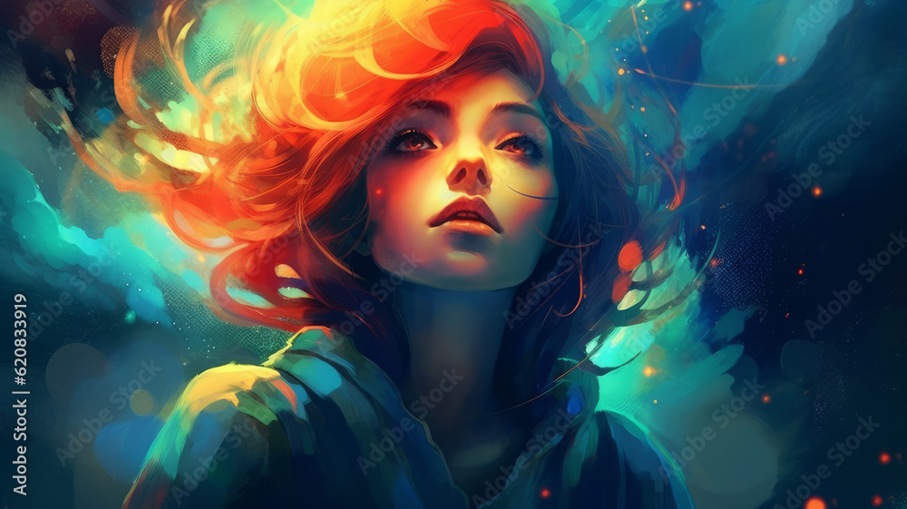 abstract portrait of anime girl abstract portrait of anime girl