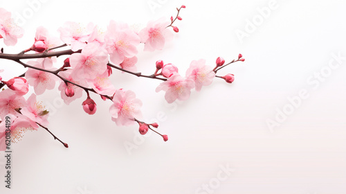 Fujisakura, Simple without text, white background, pale pink. background image. relaxation, meditation and rest concept. asian inspiration. ideal for hotels or spas. image created with ai photo