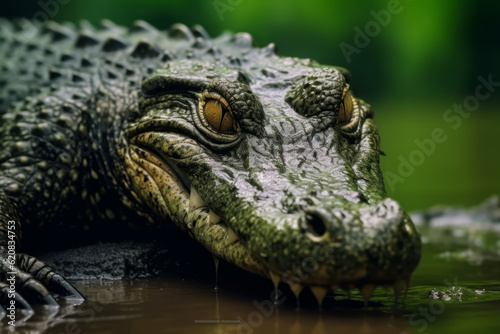  Crocodiles in nature  national geography  Wide life animals. AI Generated.