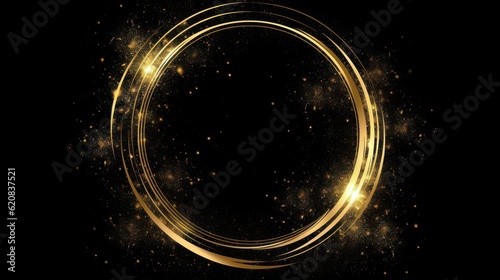gold halo black shinning background photo