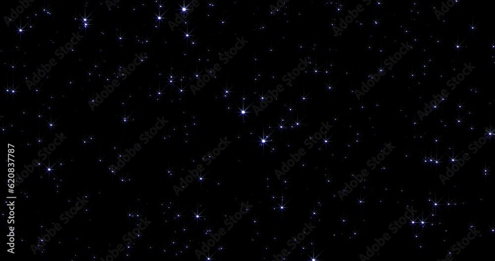 Animated background with glowing particles stars in cartoon style. seamless loop..