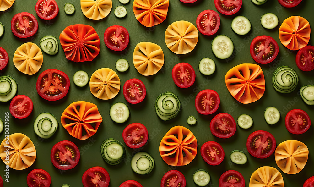 a green surface with a bunch of different types of buttons. generative ai a green surface with a bunch of different types of buttons. generative ai
