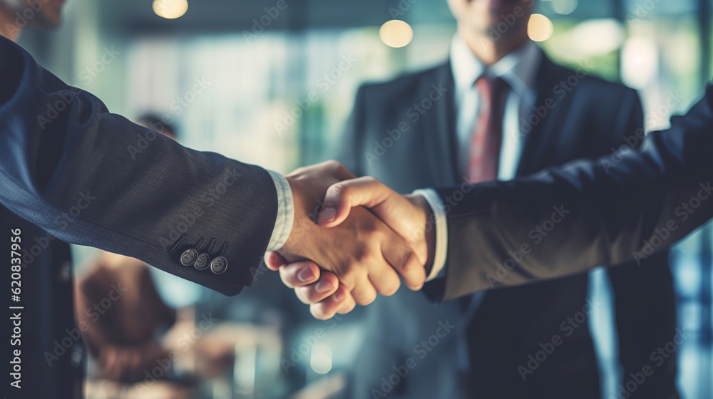 Business partnership meeting, Handshake between two professionals - Generative Ai