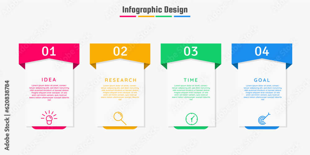 Fototapeta premium Business infographics template. timeline with 4 steps, options. can be used for workflow diagram, info chart, web design. vector illustration