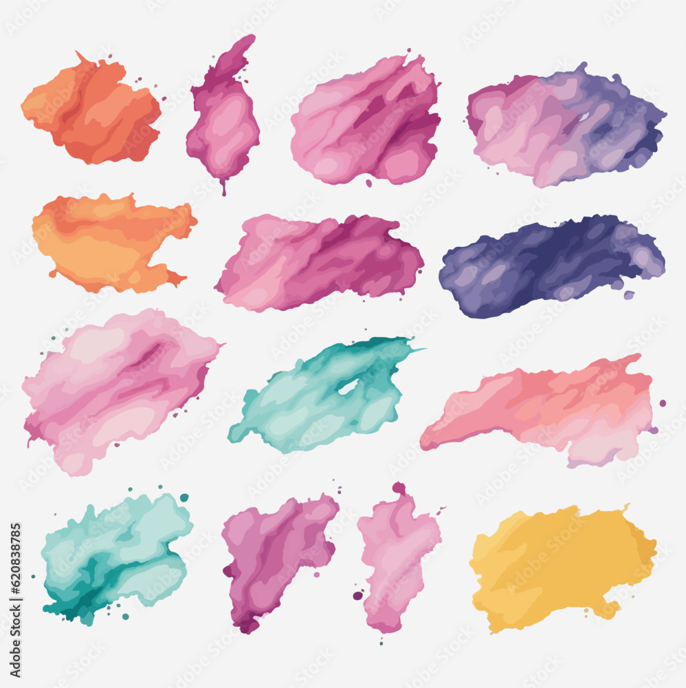 Set of watercolor splashes