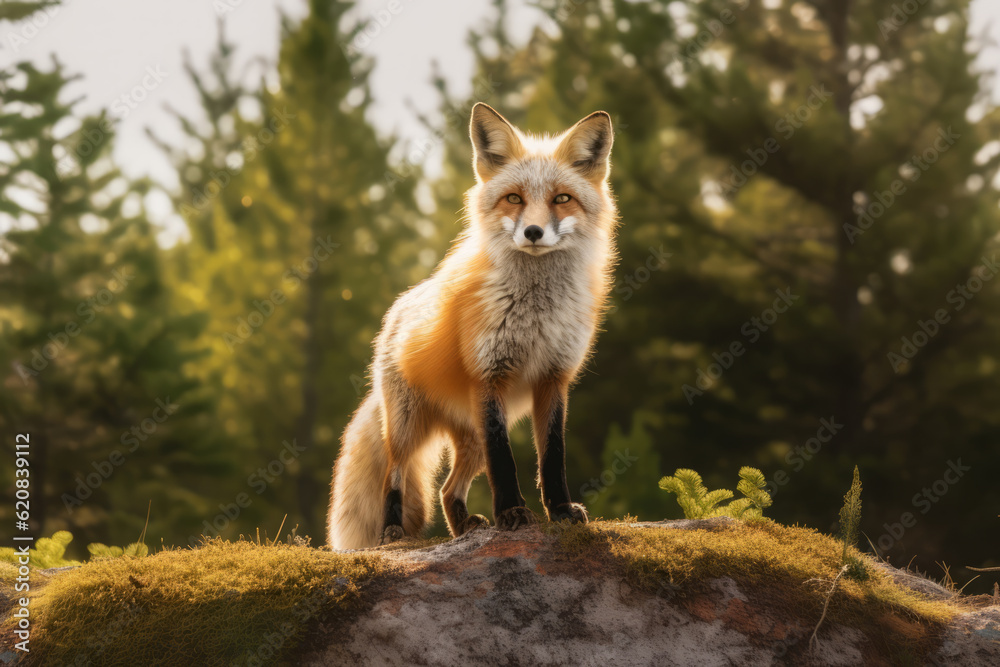 Fox in nature, national geography, Wide life animals. AI Generated. Fox in nature, national geography, Wide life animals. AI Generated.