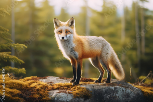 Fox in nature, national geography, Wide life animals. AI Generated. © Narin