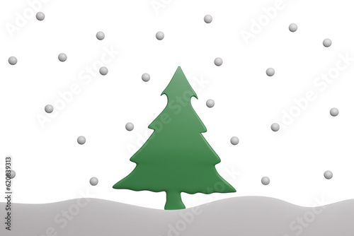 christmas tree with snow