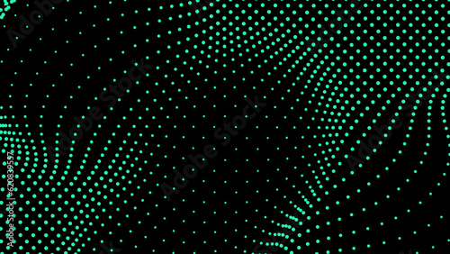 Dome-shaped protrusion part seine by stretching mesh for the illusion three-dimensional deformation of the surface. Screen media video trippy. Mesh LCD display. Scale size different hole space.