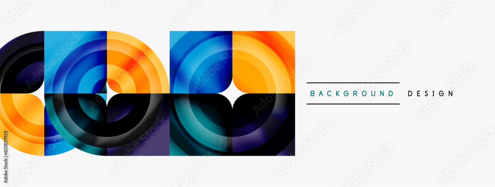 Fototapeta premium Circle abstract background. Wallpaper, banner, background, landing page, wall art, invitation, print, poster