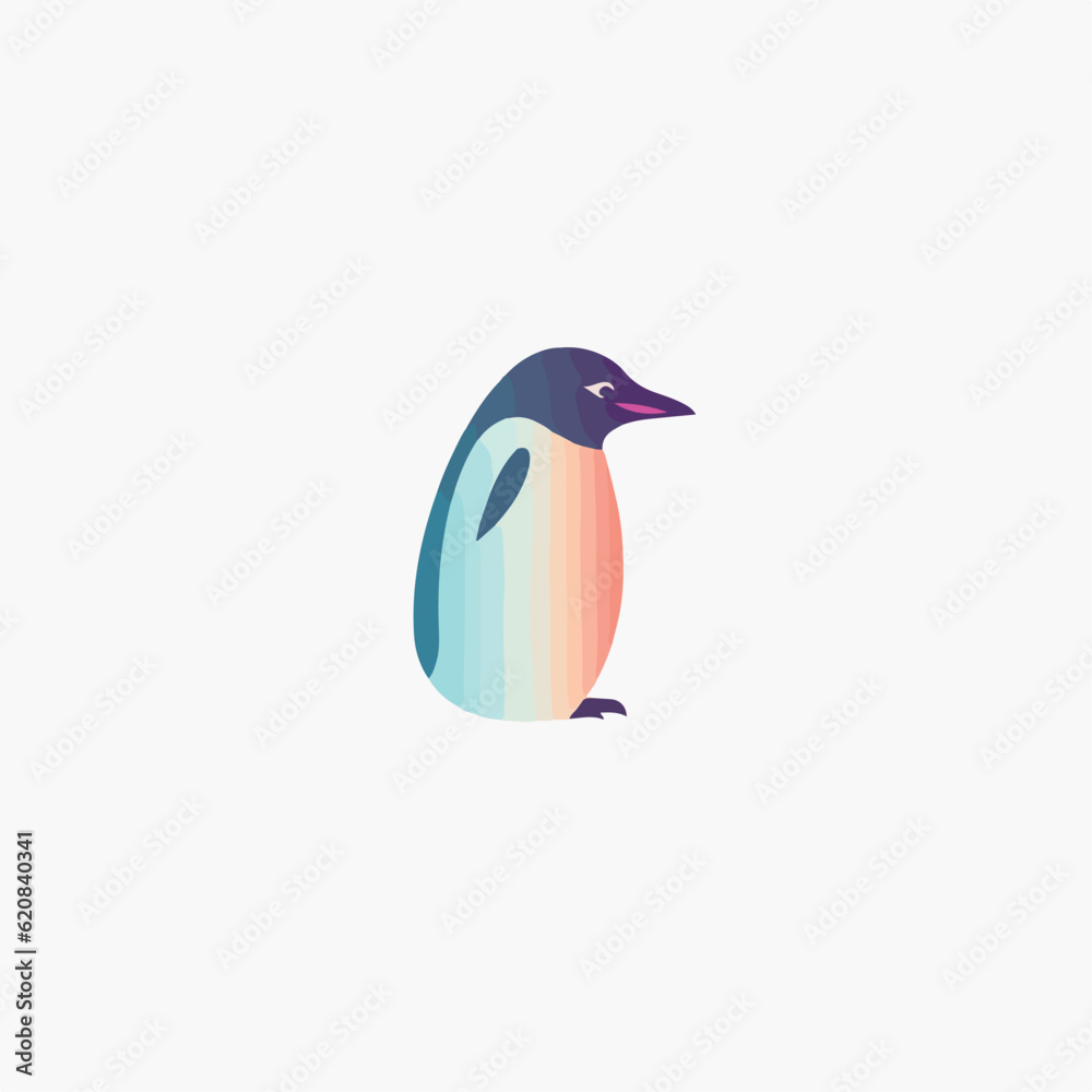 Fototapeta premium Penguin vector icon logo cartoon character fish salmon illustration doodle. 