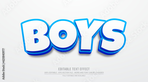 Boys editable text effect