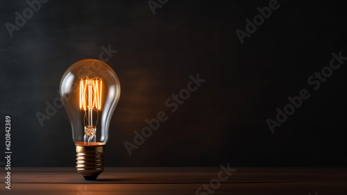 Light bulb lamp on blackboard background 