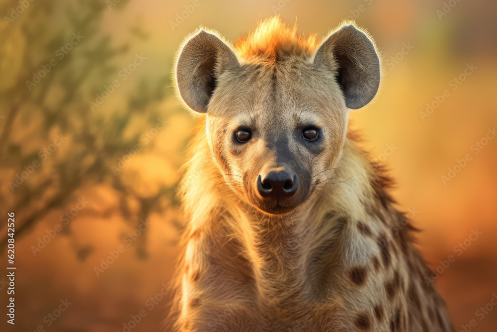 Hyena in nature, national geography, Wide life animals. AI Generated.