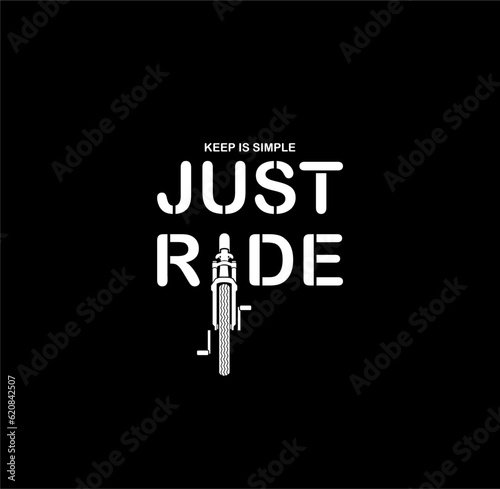 Just Ride Vintage T shirt design print ready template vector art.