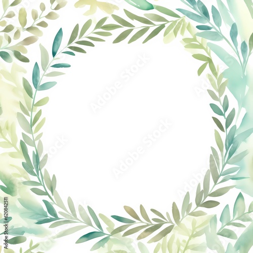 watercolor floral background with frame © Alienalgorithm