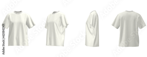 Blank 3d white woman t shirt template isolate