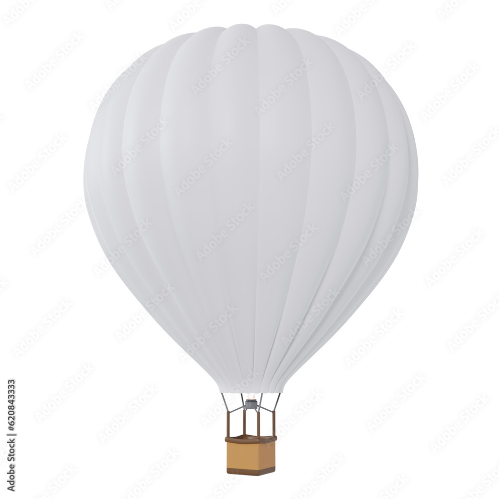 Fototapeta premium Realistic hot air balloon. 3D render. 3D illustration.