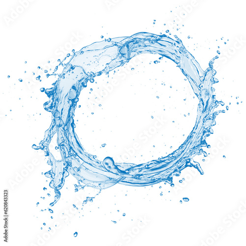Water splash with isolated transparent background in white background