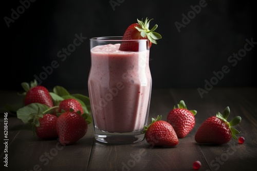 Strawberry smoothie. Generate Ai