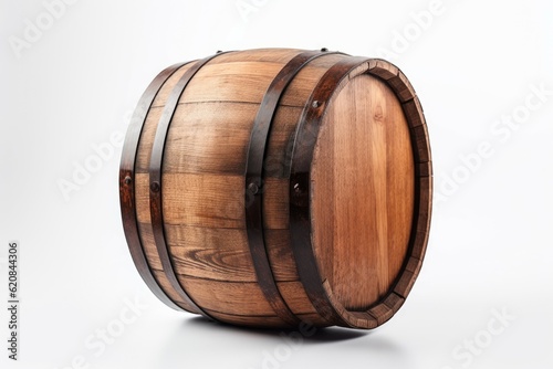 Traditional wooden barrel object. Generate Ai