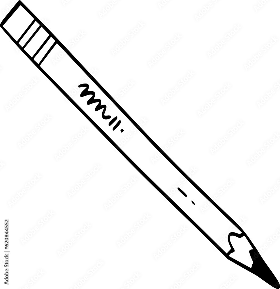 Pencil Vector Icon Isolated On Transparent Background.