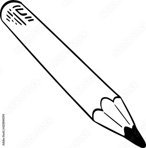 Pencil Vector Icon Isolated On Transparent Background.