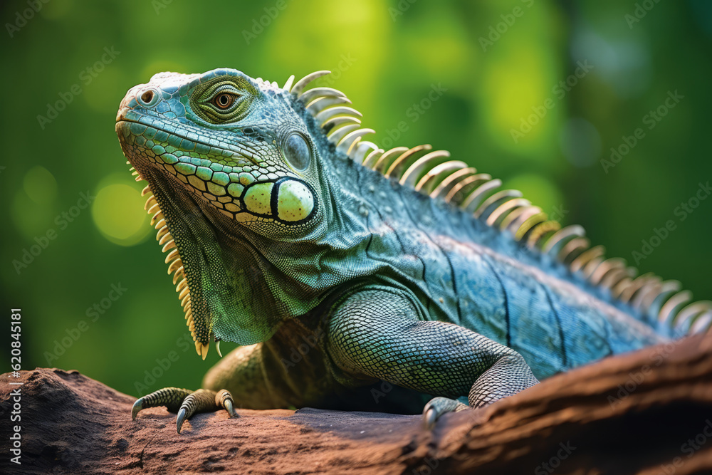 Iguana in nature, national geography, Wide life animals. AI Generated.