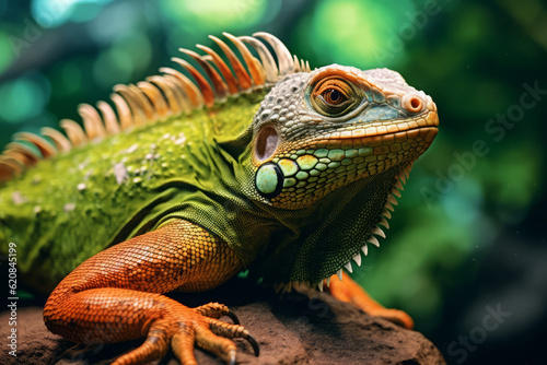 Iguana in nature  national geography  Wide life animals. AI Generated.