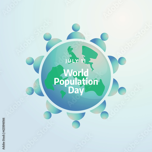 vector graphic of World Population Day good for World Population Day celebration. flat design. flyer design.flat illustration.