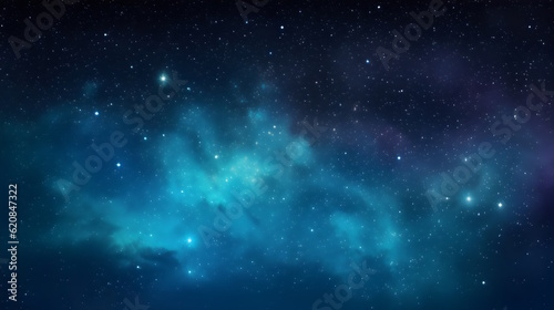 Starry Night Sky Vector Smooth Overlapping Gradients of Black  Deep Blue  Teal  and Sky Blue with Varying Sizes and Brightness of Vector Stars  Creating an Enchanting Cosmos View. Generative AI