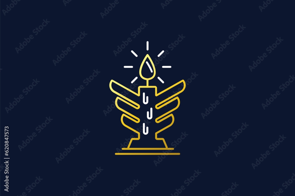 Creative logo design depicting a burning candle. - Logo design template of a burning candle Creative logo design depicting a burning candle. - Logo design template of a burning candle
